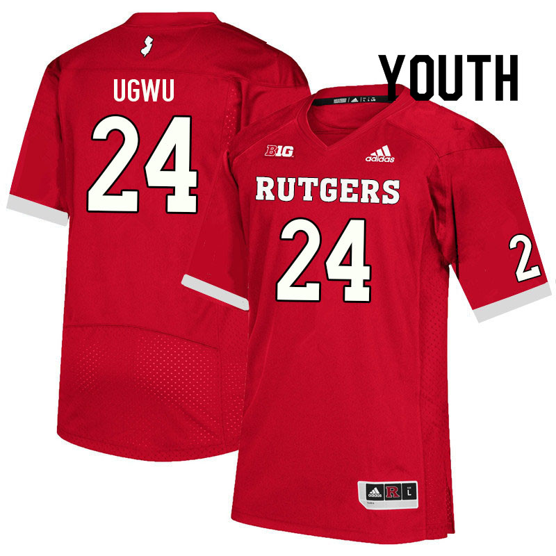 Youth #24 Brian Ugwu Rutgers Scarlet Knights College Football Jerseys Sale-Scarlet